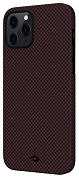 Apple Чехол-накладка Pitaka MagEZ Case (арамид) для Apple iPhone 12 Pro Max (мелкое плетение) черно-красный 
