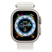 Apple Watch Ultra 49mm Titanium Case with White Ocean Band