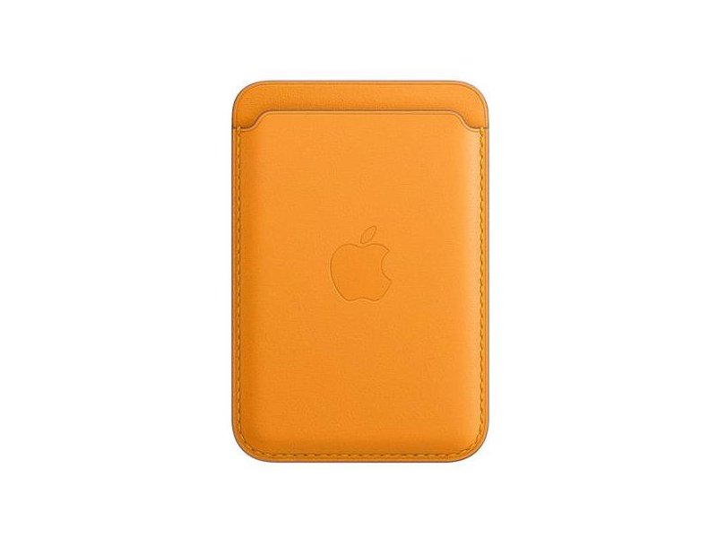 Чехол-бумажник Apple Wallet MagSafe для iPhone, кожа, золотой апельсин - фото 0