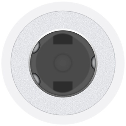 Адаптер Apple Lightning - mini jack 3.5 (MMX62ZM/A), белый - фото 1
