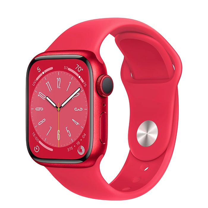 Apple Watch Series 8 41mm Aluminum Case with Sport Band Midnight (PRODUCT) Red (Красный) - фото 0