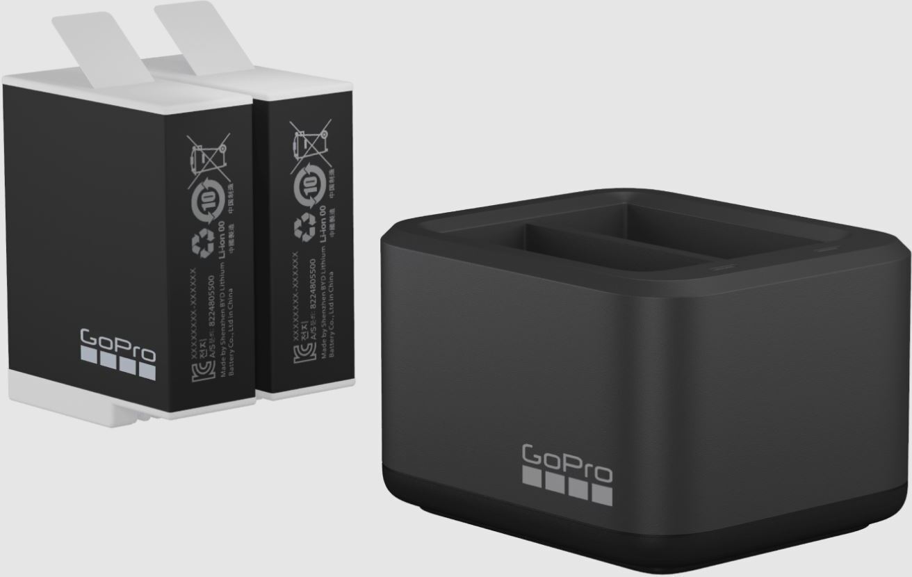 Двойное зарядное устройство + аккумуляторы GoPro HERO11, HERO10 и HERO9 Enduro (ADDBD-211-EU) - фото 1