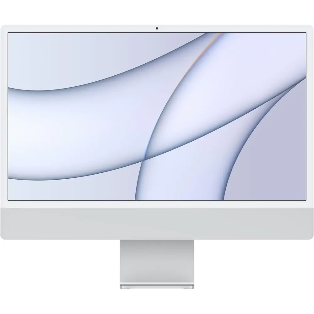 Моноблок Apple iMac 24", 2021 г. MGTF3 8-Core CPU 7-Core GPU/8 ГБ/256GB SSD/23.5"/4480x2520/MacOS (Серебро) - фото