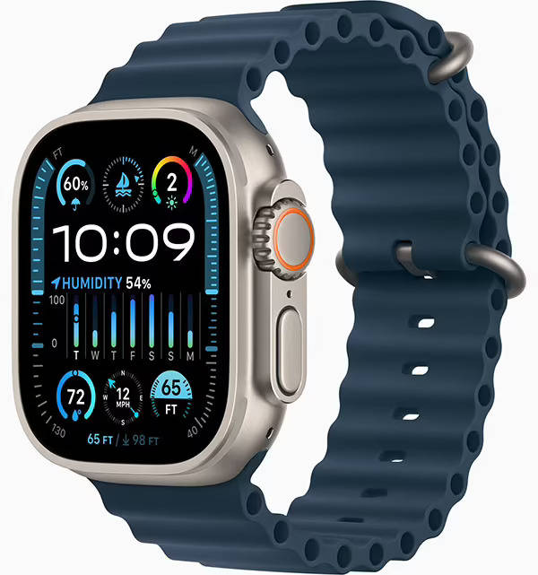 Apple Watch Ultra 2 49mm Titanium Case with Blue Ocean Band - фото