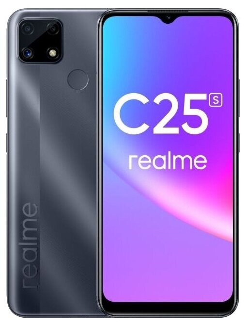 Смартфон realme C25S 4/64 ГБ, water gray (серый) - фото