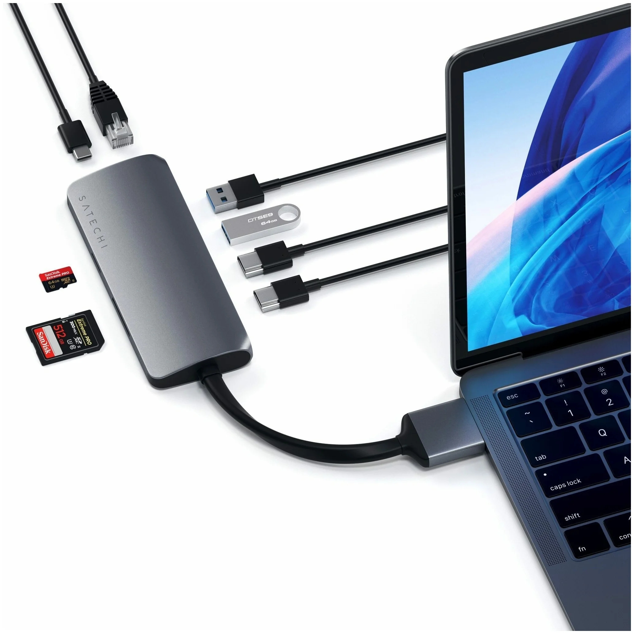 USB-концентратор Satechi Dual Multimedia Adapter (ST-TCDMMAM), разъемов: 3 - фото 0