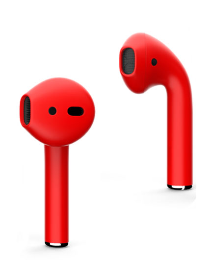 Наушники Apple Airpods 2 Color (без беспроводной зарядки чехла) (Красный матовый)