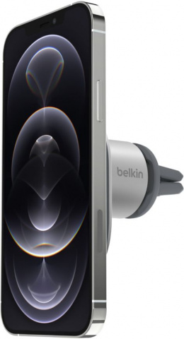 Магнитный держатель с беспроводной зарядкой Belkin Car Mount Magnetic PRO MagSafe серебряный (WIC003btGR) - фото 0