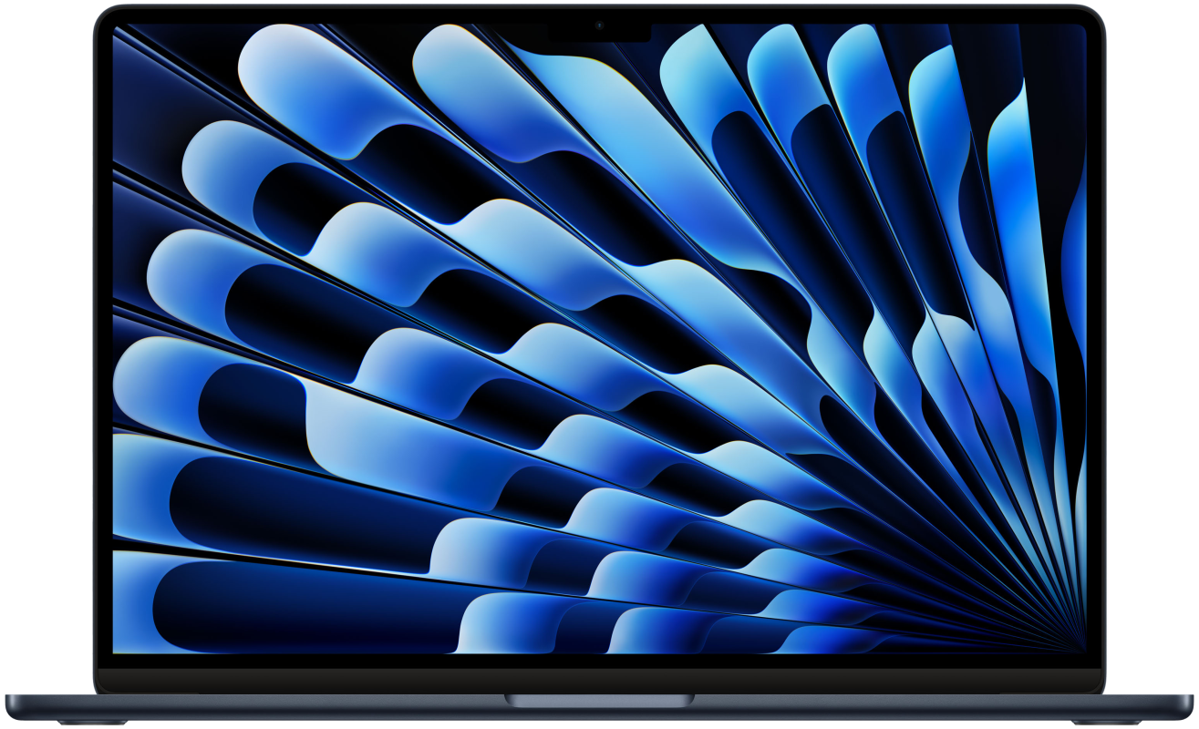 Ноутбук Apple MacBook Air 15 (M2, 8C CPU/10C GPU, 2023), 8 ГБ, 256 ГБ SSD, Midnight (темная ночь) MQKW3 - фото