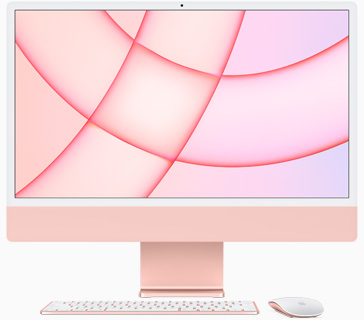 Apple iMac 24" (MGPN3) Retina 4,5K // Чип Apple M1 8-Core CPU, 8-Core GPU // 8 ГБ, 512 ГБ, Розовый цвет (2021)