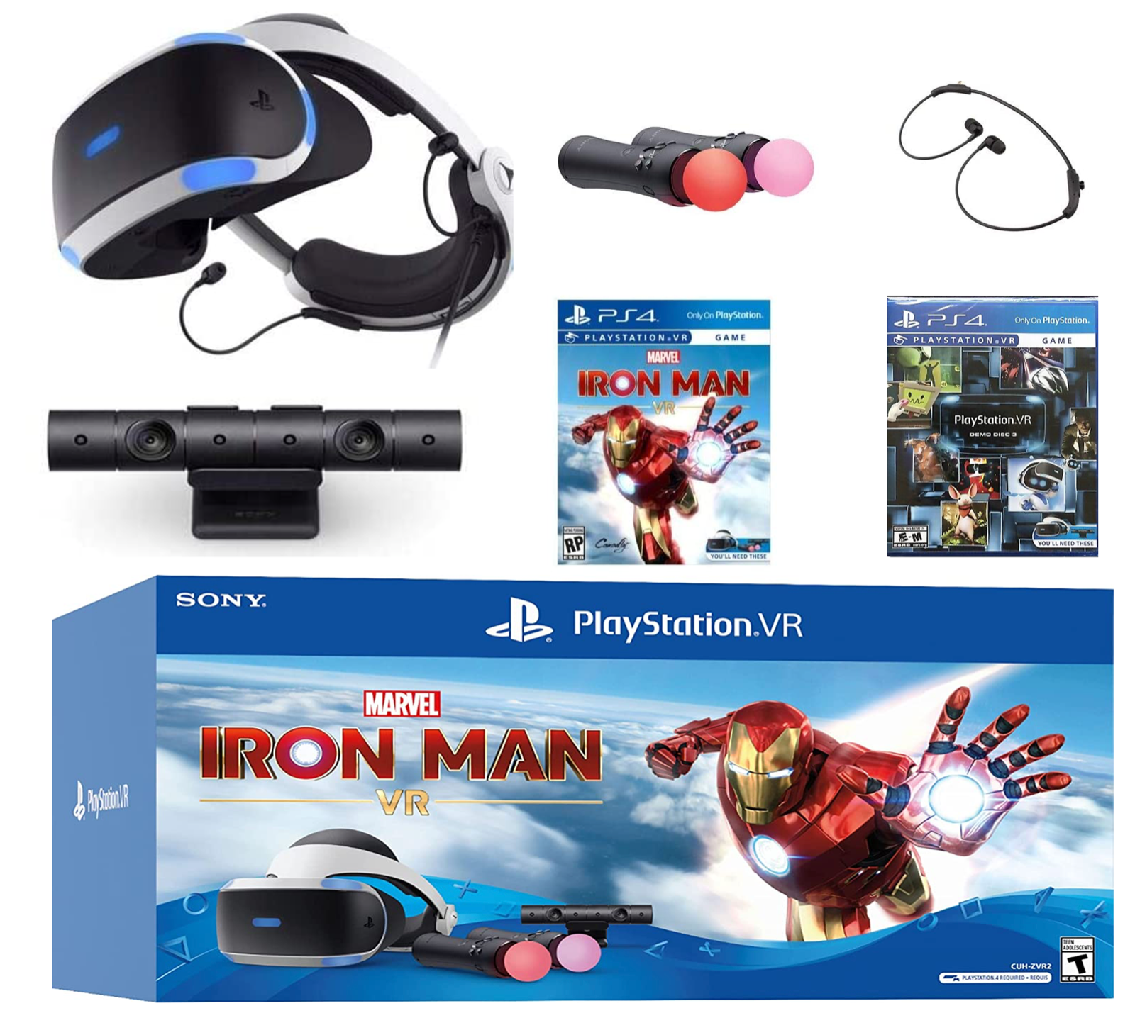 Sony PlayStation VR шлем виртуальной реальности (CUH-ZVR2) + камера + Move Controller 2 + Marvel’s Iron Man Bundle - фото 2