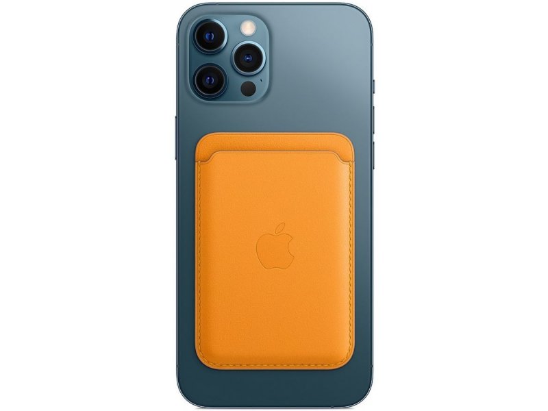 Чехол-бумажник Apple Wallet MagSafe для iPhone, кожа, золотой апельсин - фото 2