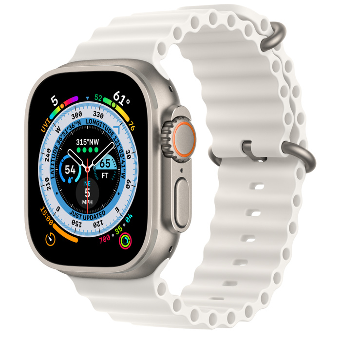 Apple Watch Ultra Titanium Case with White Ocean Band (Белый / Титан) - фото 0