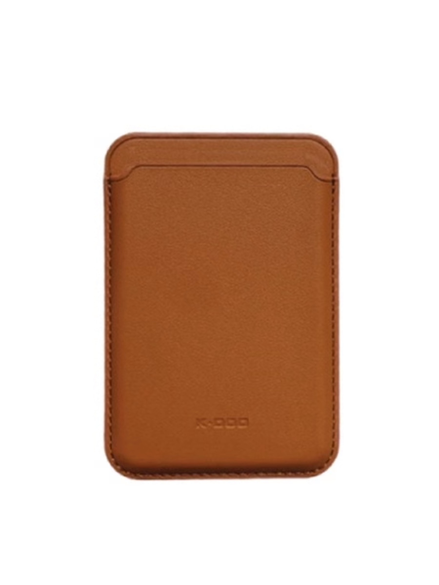 K-Doo / Визитница на магните, картхолдер на телефон, кредитница, чехол для телефона Leather Wallet Case, коричневый - фото 0