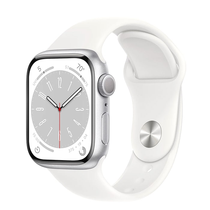 Apple Watch Series 8 45mm Aluminum Case with Sport Band Silver (Серебристый / Белый) - фото 0