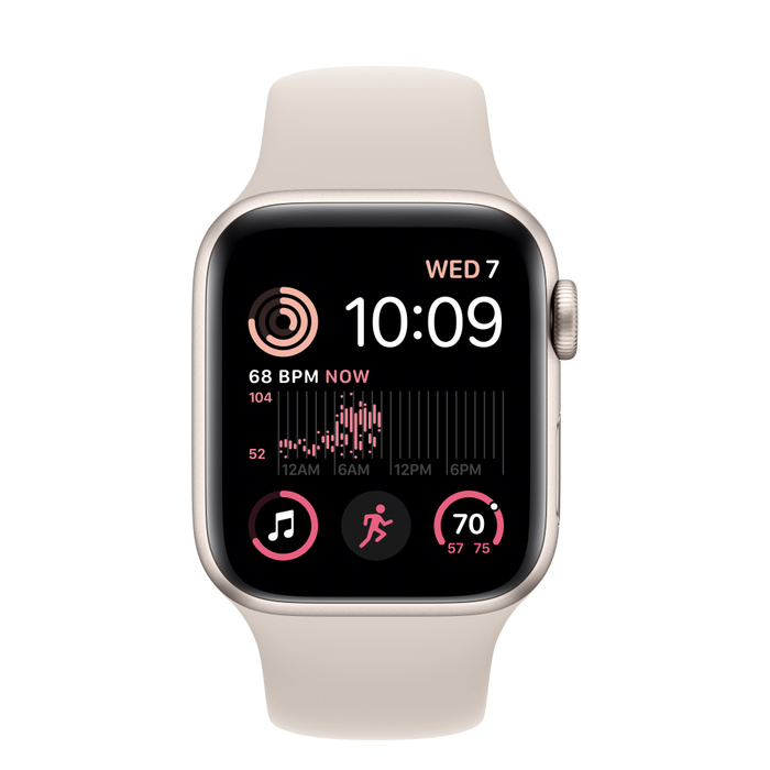 Apple Watch SE (2022) 40mm Aluminum Case with Sport Band Starlight (Сияющая звезда)