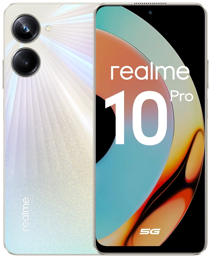 Смартфон realme 10 Pro 5G 8/256 ГБ, золотистый - фото