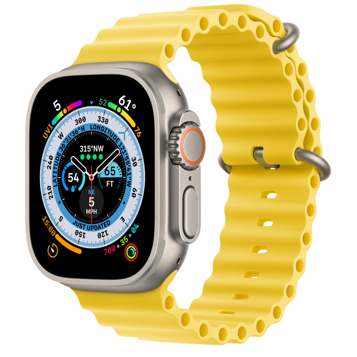 Apple Watch Ultra Titanium Case with Yellow Ocean Band (Желтый / Титан) - фото 0