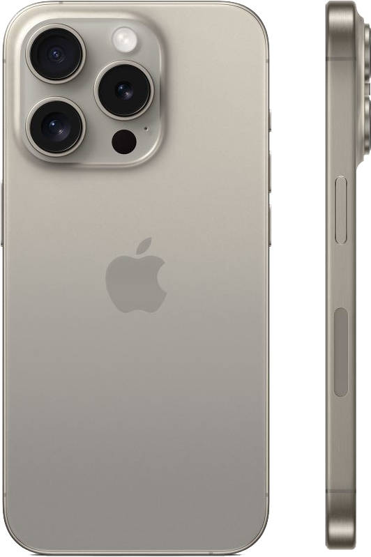 iPhone 15 Pro Dual Sim 128GB, Natural Titanium (серый) - фото 0