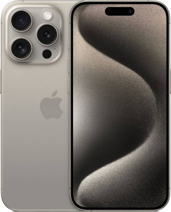 iPhone 15 Pro Dual Sim 128GB, Natural Titanium (серый) - фото