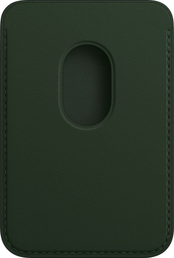 Чехол (футляр) Apple Leather Wallet with MagSafe, для Apple iPhone , зеленая секвойя (MM0X3) - фото 1