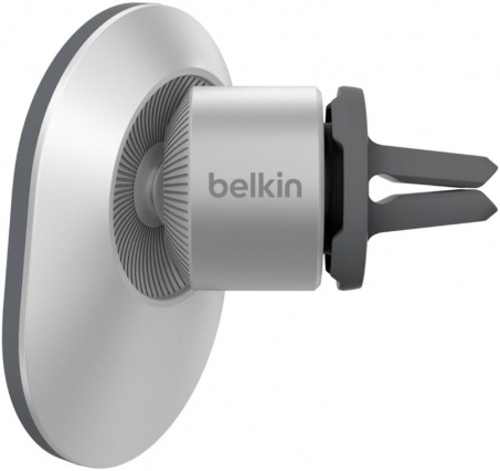 Магнитный держатель с беспроводной зарядкой Belkin Car Mount Magnetic PRO MagSafe серебряный (WIC003btGR) - фото 1