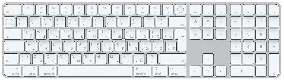 Клавиатура Apple Magic Keyboard with Touch ID and Numeric Keypad (MK2C3) - фото