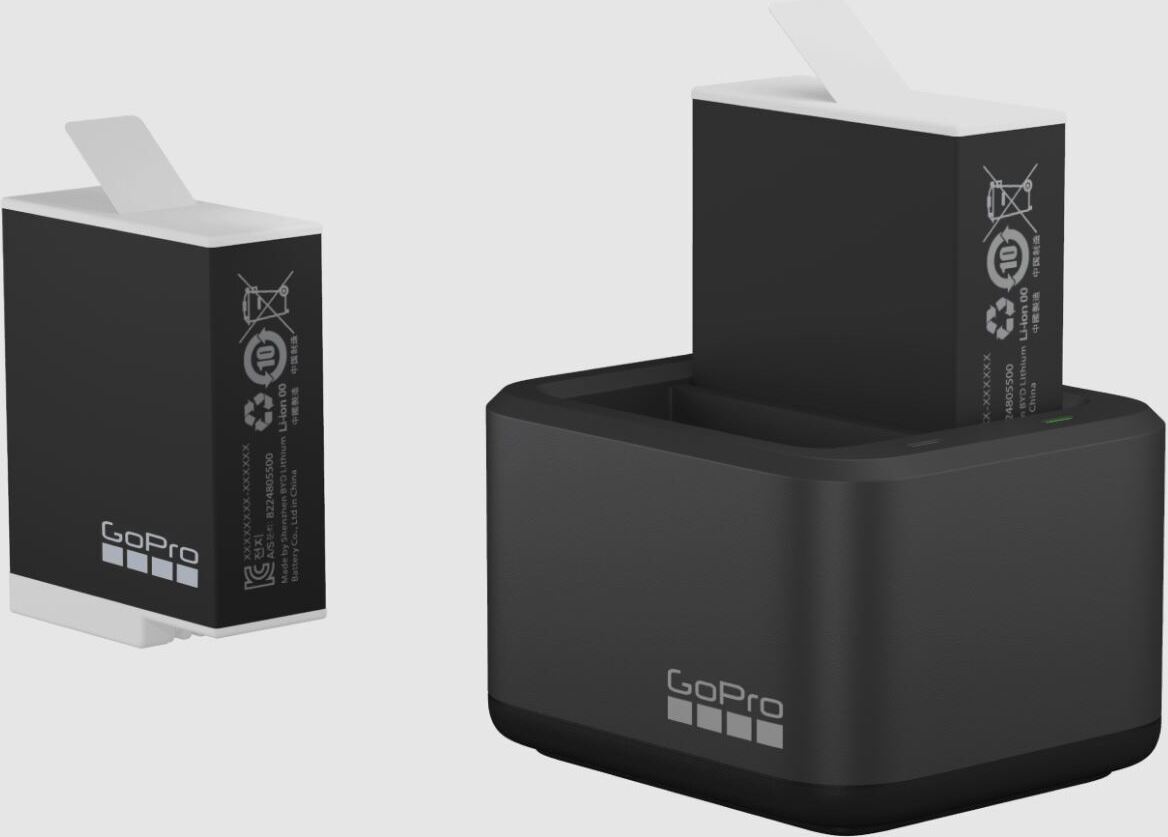 Двойное зарядное устройство + аккумуляторы GoPro HERO11, HERO10 и HERO9 Enduro (ADDBD-211-EU) - фото 0