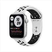 Смарт-часы Умные часы Apple Watch SE GPS 44мм Aluminum Case with Nike Sport Band, серебристый/чистая платина/черный