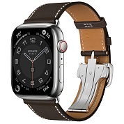 Смарт-часы Apple Watch Hermes Series 8 45mm Silver Stainless Steel Case with Single Tour Deployment Buckle, Ebene (серый)