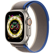 Apple Watch Ultra 49mm Titanium Case with Blue/Gray Trail Loop (S/M)