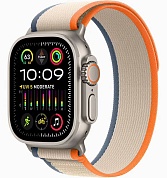 Apple Watch Ultra 2 49mm Titanium Case with Orange/Beige Trail Loop (S/M)