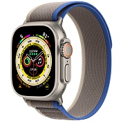 Apple Watch Ultra 49mm Titanium Case with Blue/Gray Trail Loop (M/L)